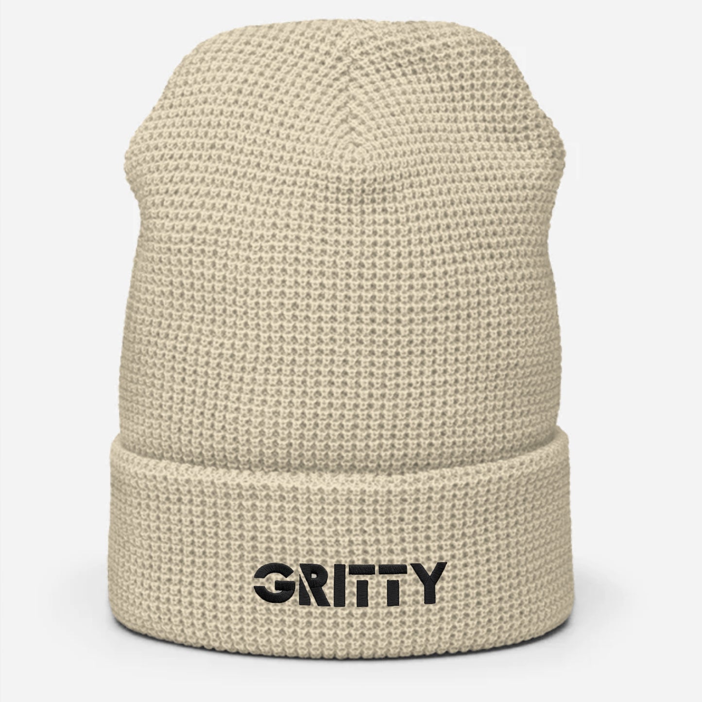 Gritty Embroidered Waffle Beanie