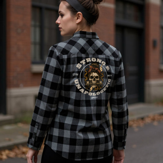 Strong & Unapologetic Flannel – Unisex Heavyweight Plaid