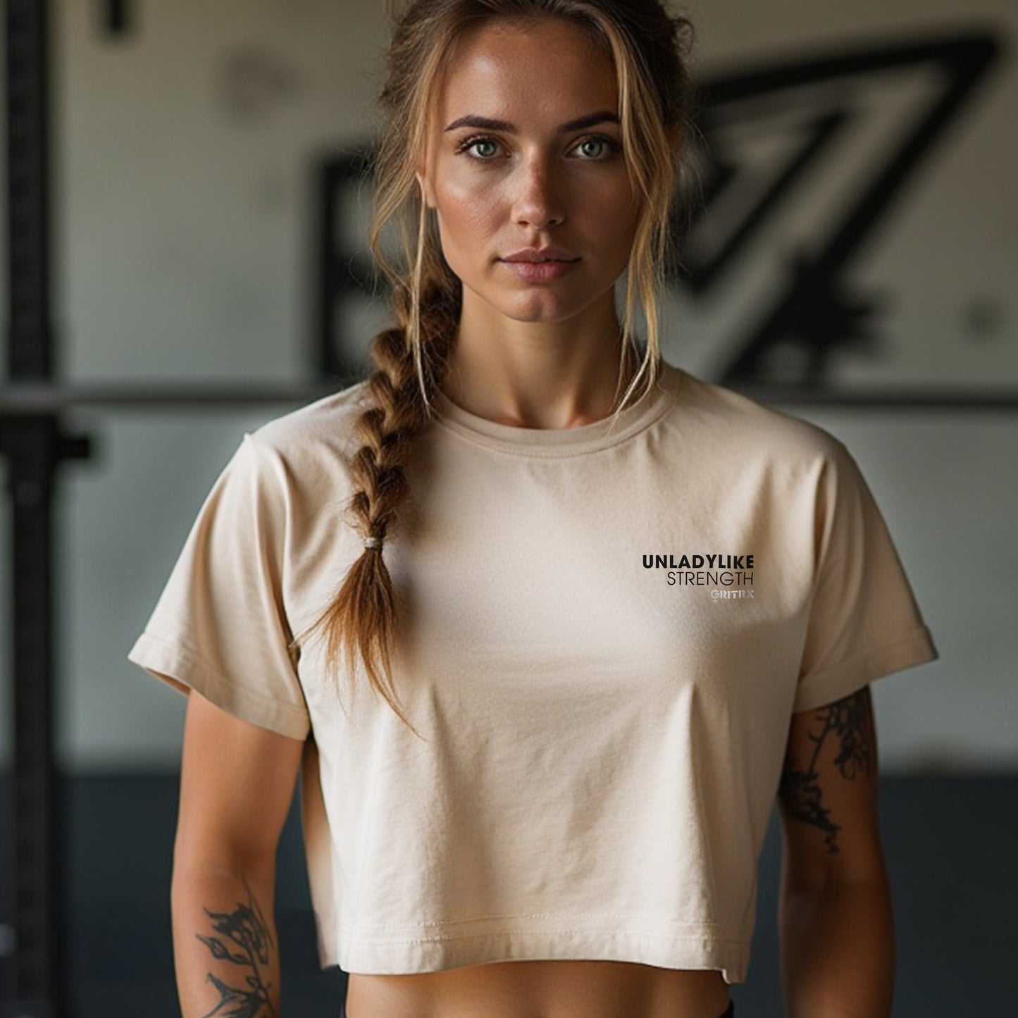 Savage in the Squat Rack - Heavy Faded Modest Crop Tee
