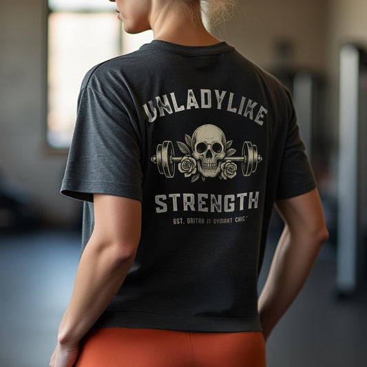Unladylike Strength Boxy Tee - Oversized Workout Shirt