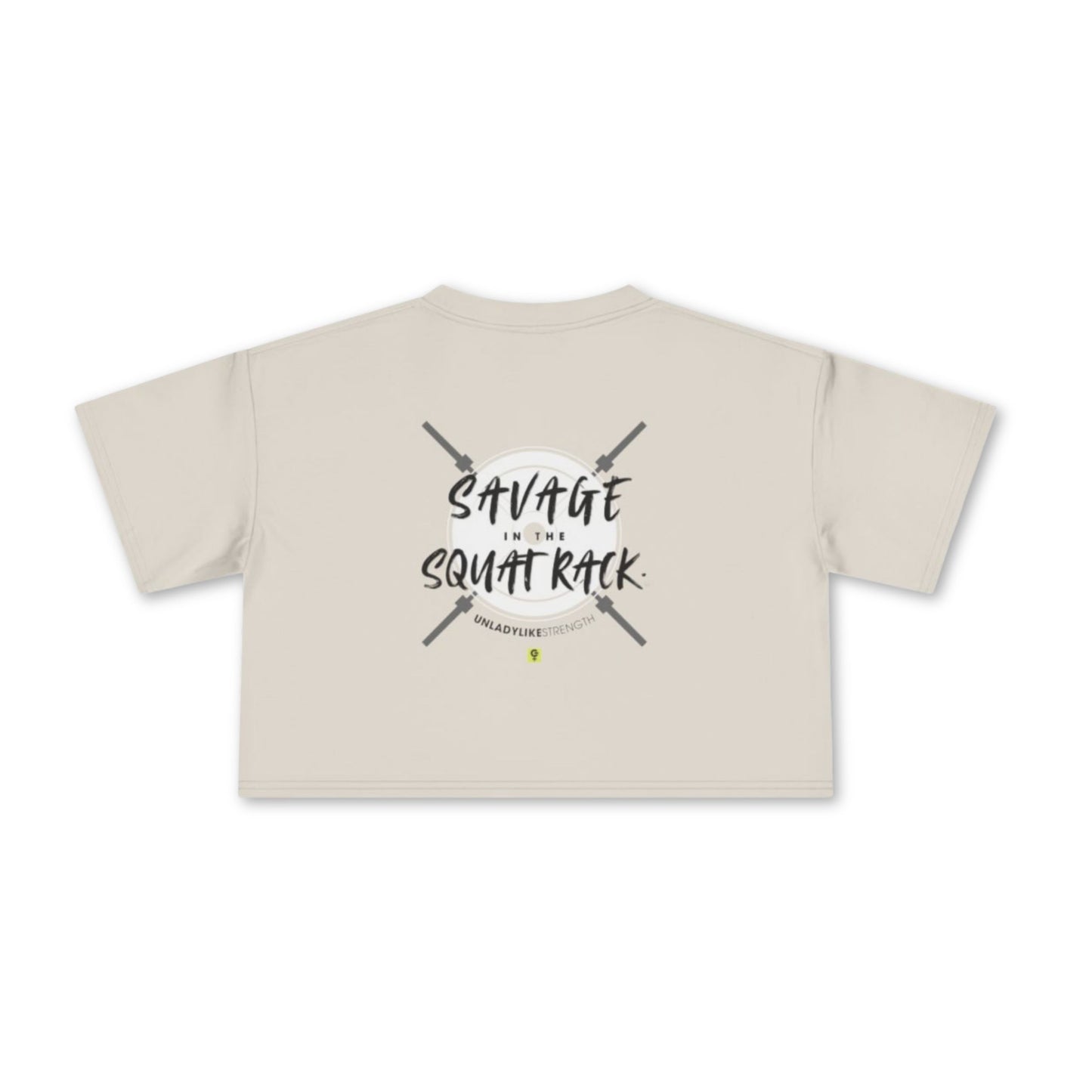Savage in the Squat Rack - Heavy Faded Modest Crop Tee