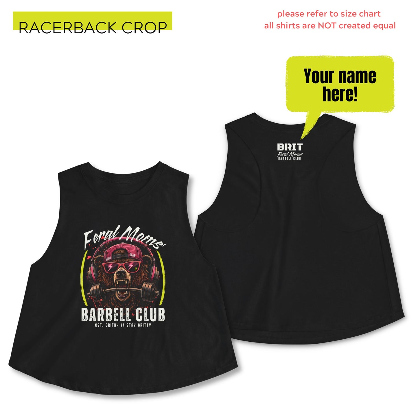 Feral Moms' Barbell Club - PERSONALIZED Funny Workout Shirt