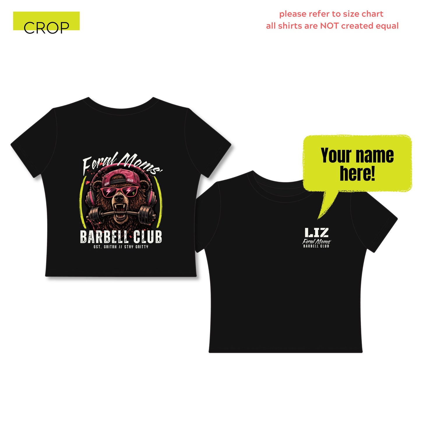 Feral Moms' Barbell Club - PERSONALIZED Funny Workout Shirt
