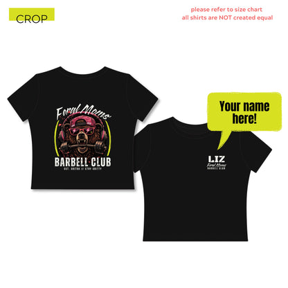 Feral Moms' Barbell Club - PERSONALIZED Funny Workout Shirt