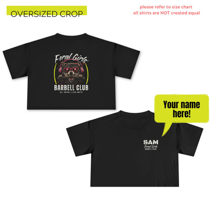 Feral Girls' Barbell Club - PERSONALIZED Funny Gym Shirt
