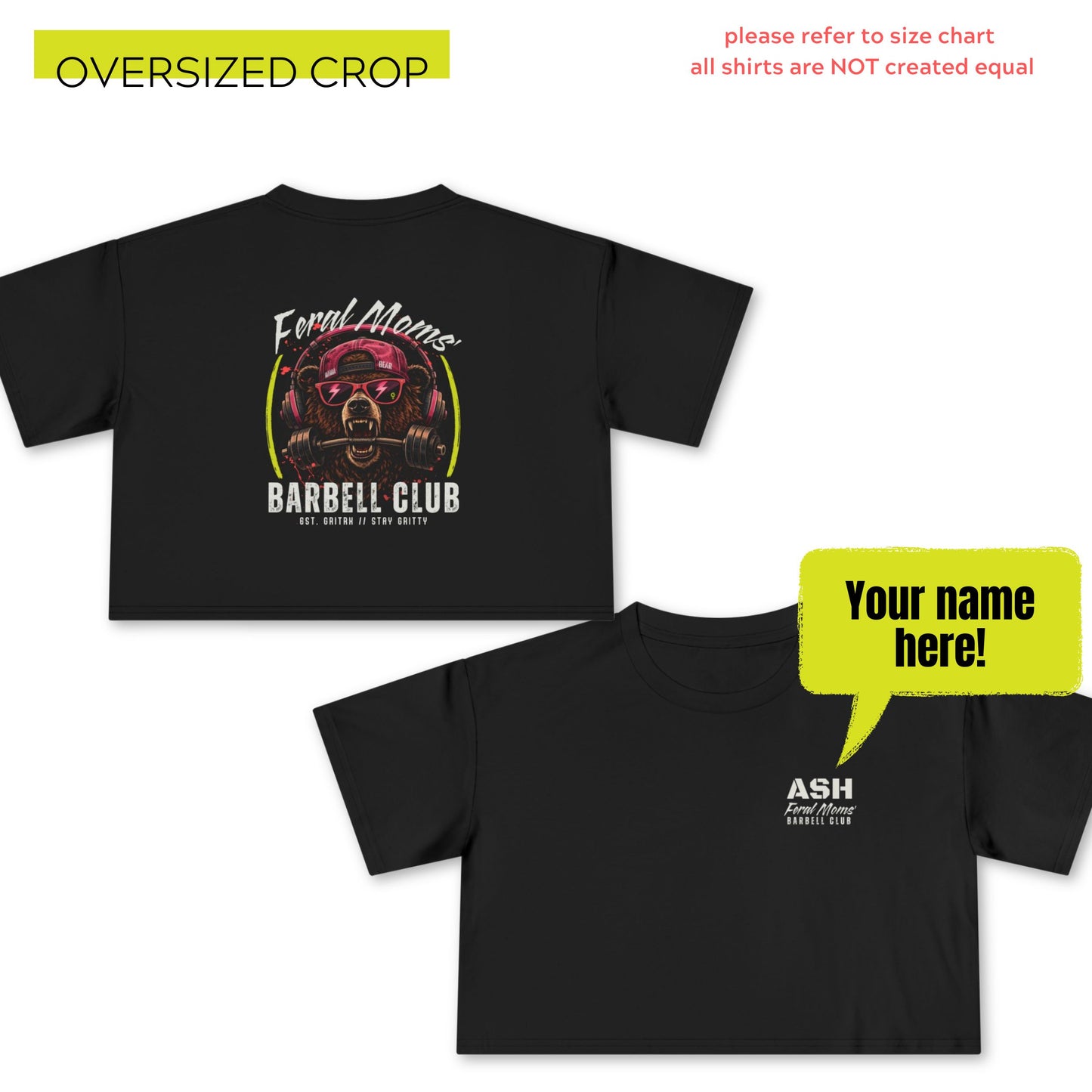 Feral Moms' Barbell Club - PERSONALIZED Funny Workout Shirt