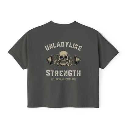 Unladylike Strength Boxy Tee - Oversized Workout Shirt