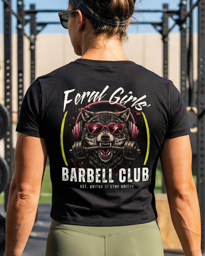 Feral Girls' Barbell Club - PERSONALIZED Funny Gym Shirt