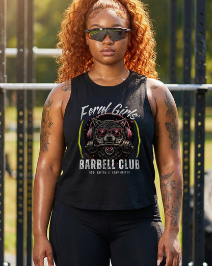 Feral Girls' Barbell Club - PERSONALIZED Funny Gym Shirt
