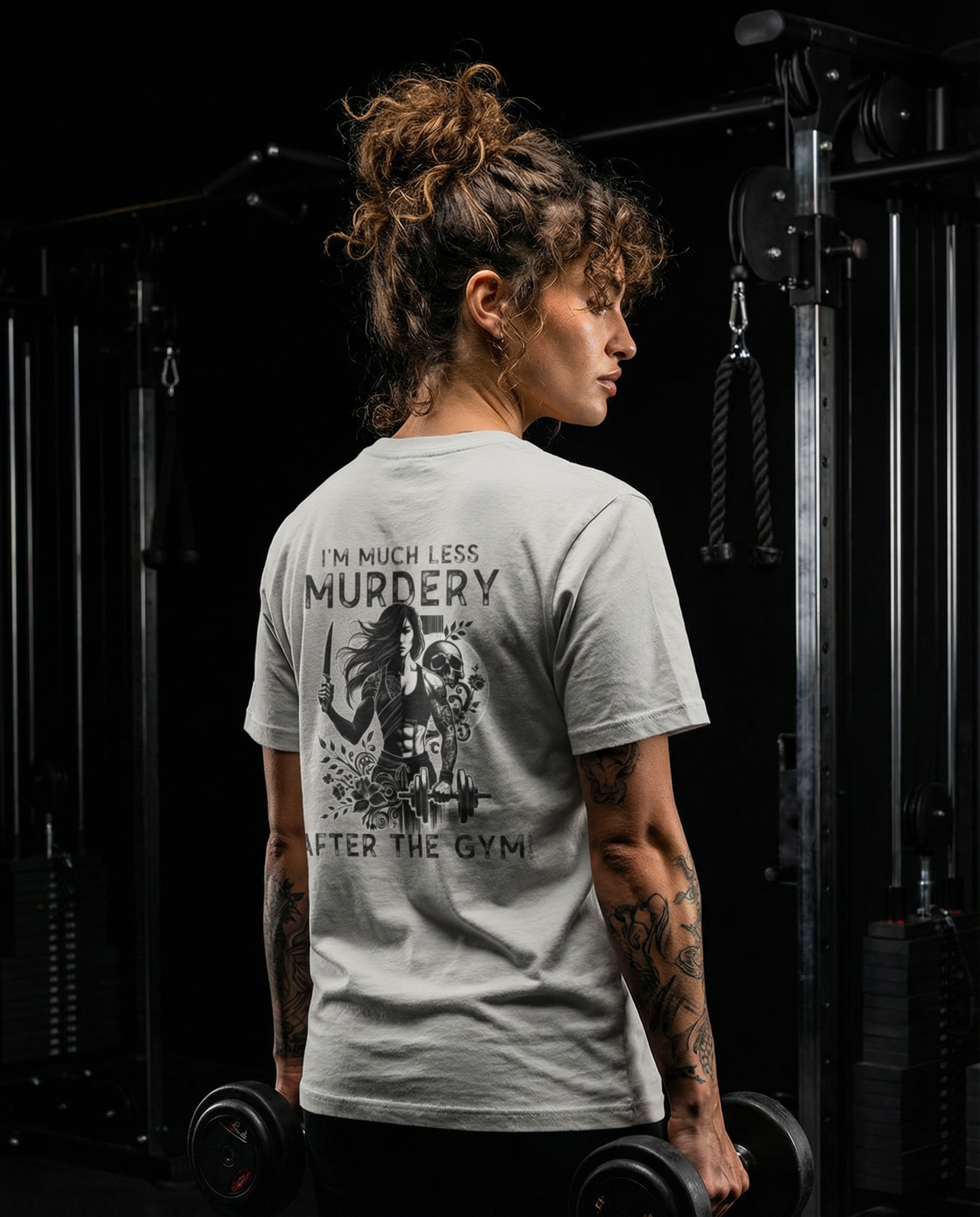Less Murdery After the Gym - Women's Funny Gym Shirt