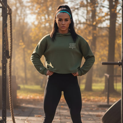 Motivated Embroidered Crop Hoodie