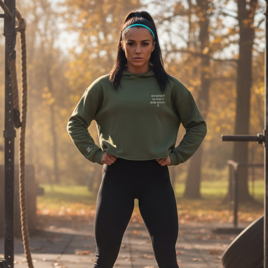 Motivated Embroidered Crop Hoodie