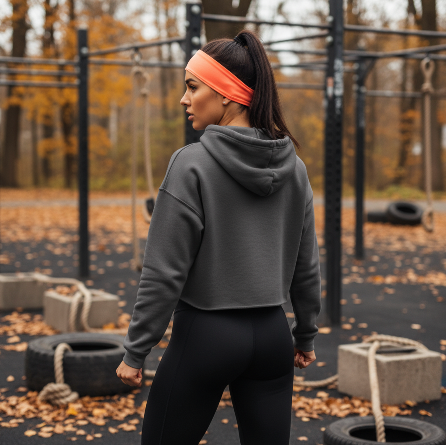 Motivated Embroidered Crop Hoodie