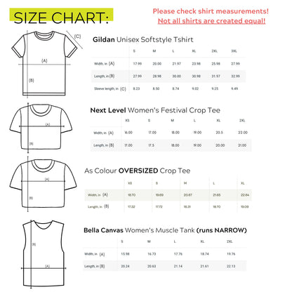t shirt size chart